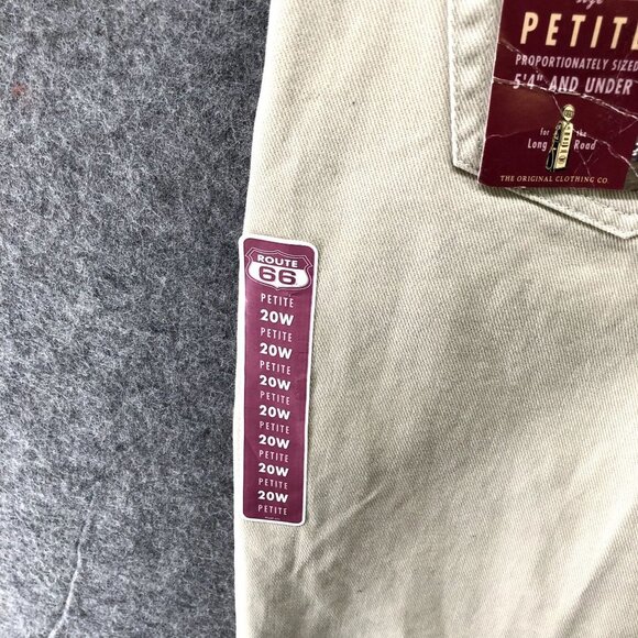 NWT Route 66 Relaxed Fit Chino Pants 5 Pocket Womens 20P Beige Canvas Denim - Picture 7 of 12